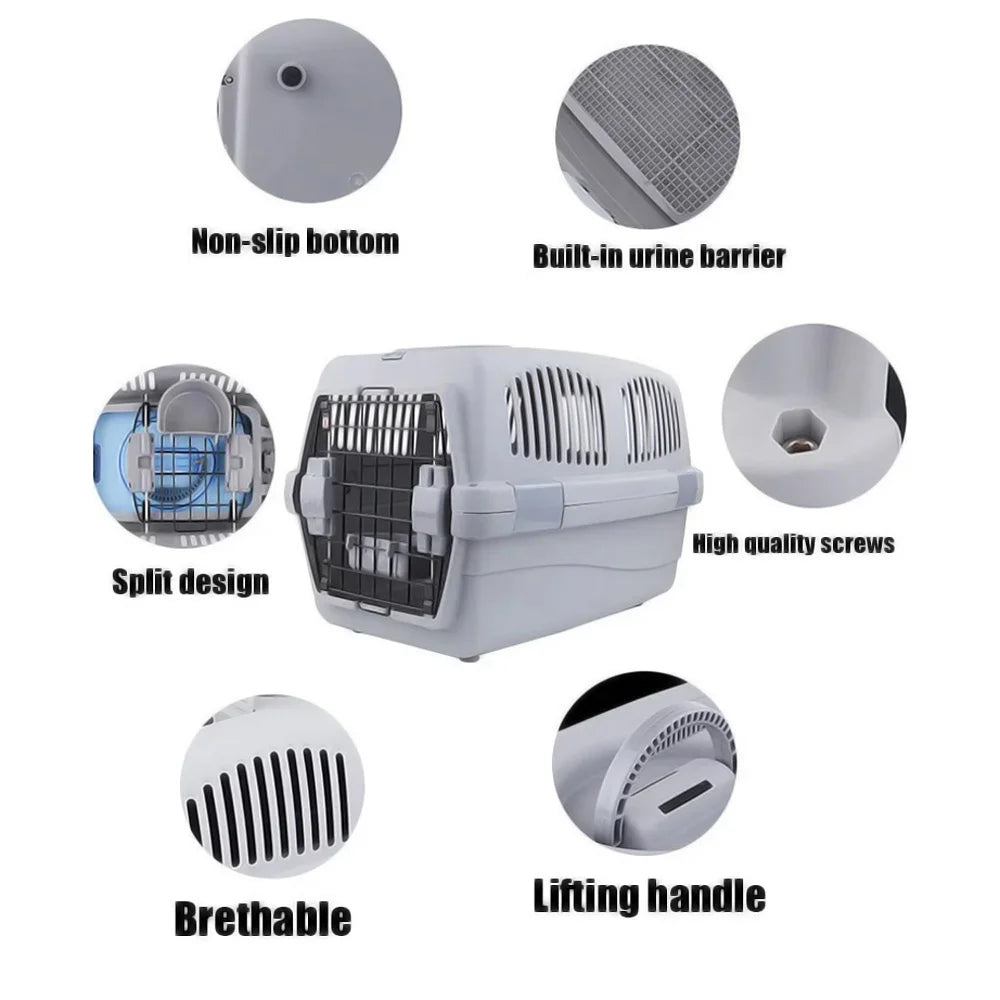 Axgear Pet Crate Airline Approved Travel Carrier for Dogs and Cats - Ideal for Camping and Travel