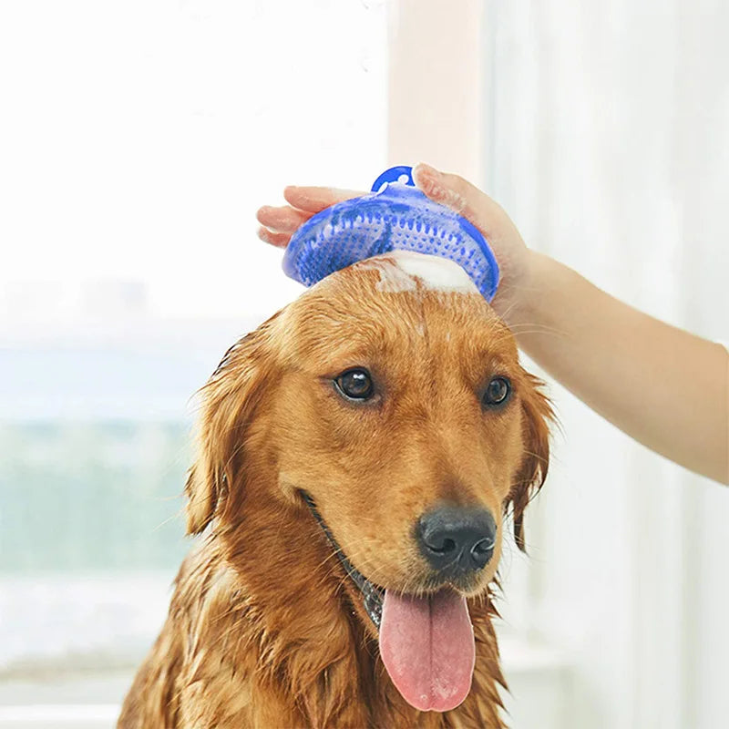 Professional Rubber Grooming Brush for Dogs and Cats - Bathing and Massage Glove for Effective Fur Removal