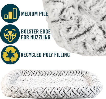 Plush Bolster Dog Bed and Crate Mat - Versatile, Washable Design for Small Dogs (18" x 24")