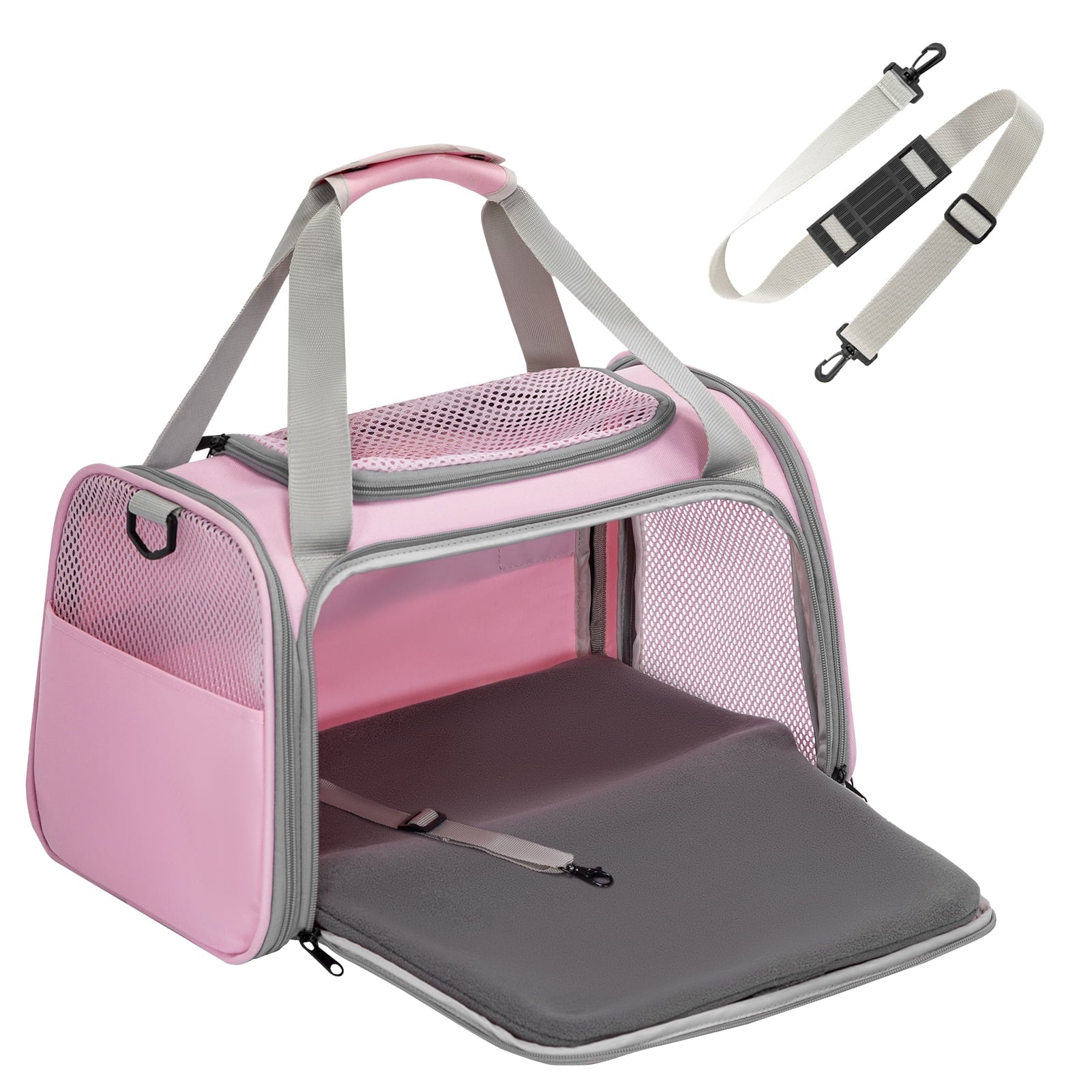17-Inch Airline Approved Pet Carrier for Small to Medium Cats Up to 20 lbs - Pink