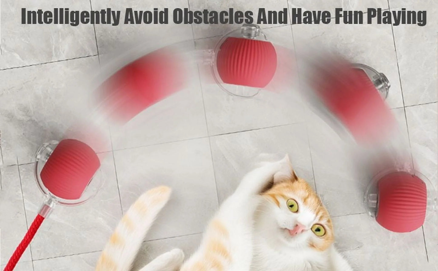 Upgraded Interactive Cat Toy Ball - Smart Self-Rolling Automatic Pet Ball for Indoor Cats and Kittens