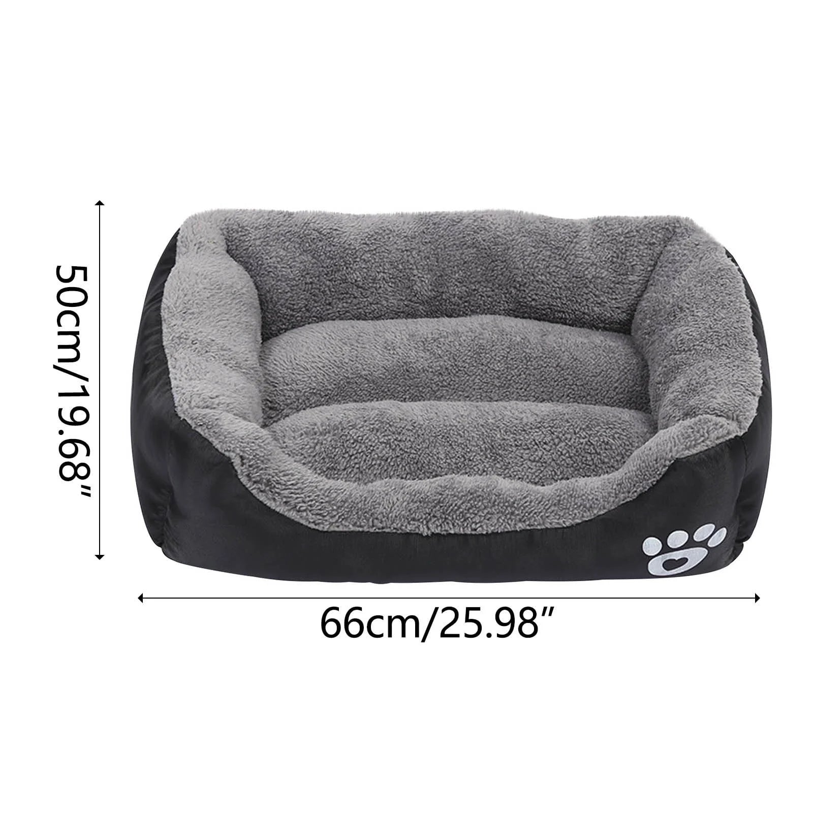 Rectangular Washable Pet Bed with Soft Plush Fleece for Dogs and Cats, Anti-Slip Waterproof Base, Ideal for Small Pets