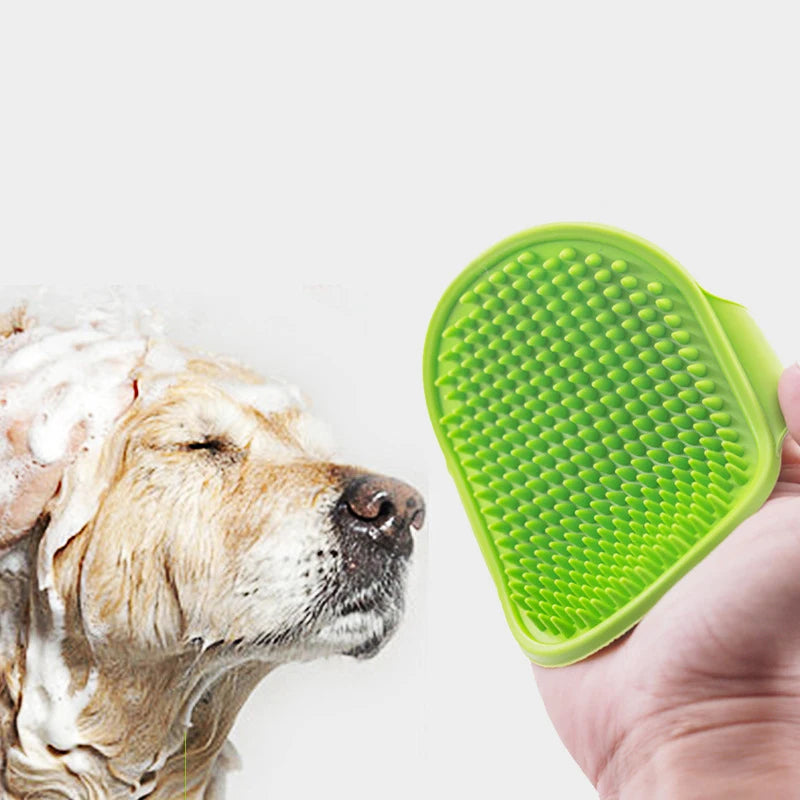 Professional Rubber Grooming Brush for Dogs and Cats - Bathing and Massage Glove for Effective Fur Removal
