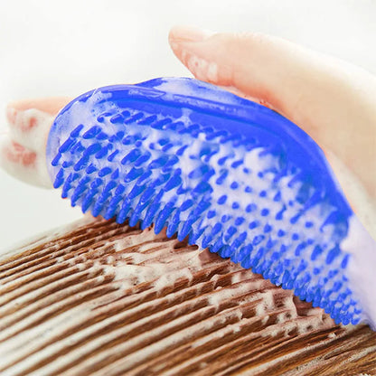 Professional Rubber Grooming Brush for Dogs and Cats - Bathing and Massage Glove for Effective Fur Removal