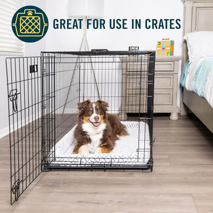 Plush Bolster Dog Bed and Crate Mat - Versatile, Washable Design for Small Dogs (18" x 24")