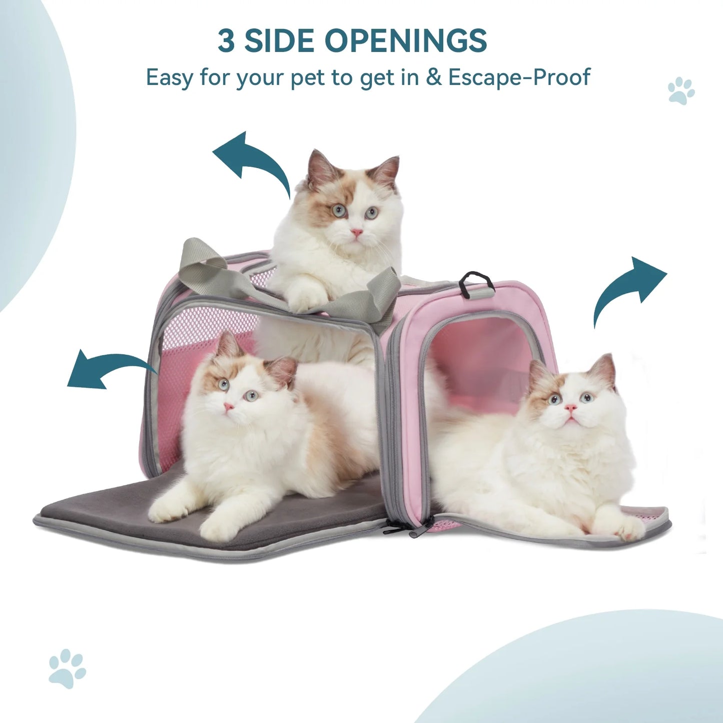 17-Inch Airline Approved Pet Carrier for Small to Medium Cats Up to 20 lbs - Pink