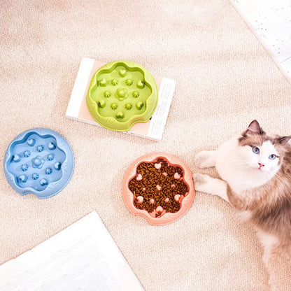 Pet Bowl with Stable Bottom Anti-Overturn Pet Bowl Slow Food Feeder Cute Cartoon Pet Bowl for Prevention Digestion for Cats