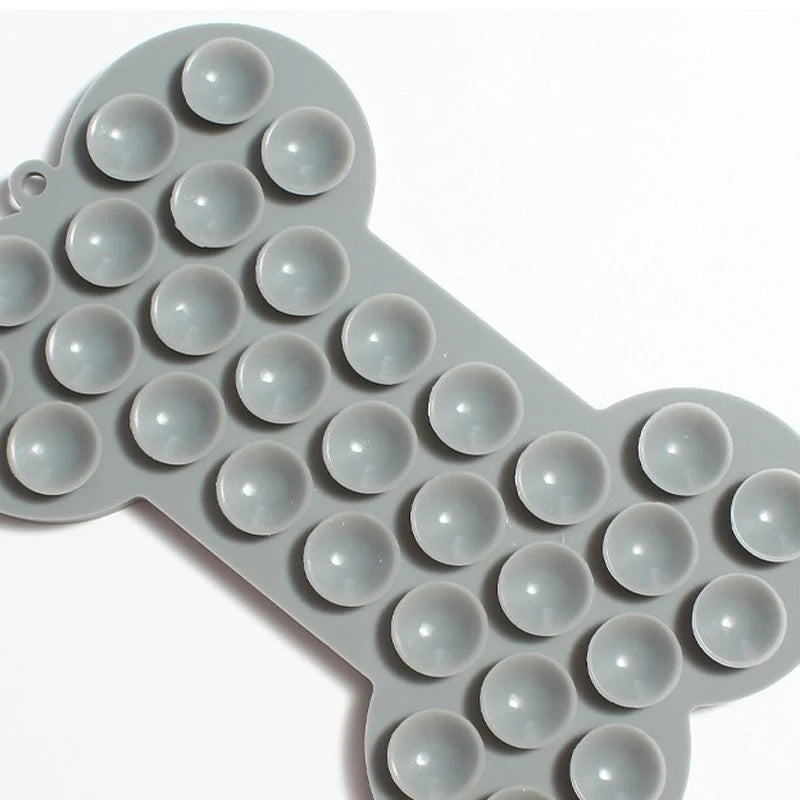 Silicone Dog Slow Feeding Licking Pad - Bone-Shaped Pet Placemat for Cats and Dogs