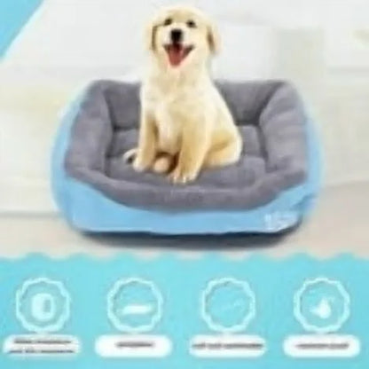 Rectangular Washable Pet Bed with Soft Plush Fleece for Dogs and Cats, Anti-Slip Waterproof Base, Ideal for Small Pets