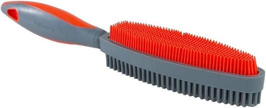 Duo Pet Hair Removal Rubber Brush, Dual-Sided Design for Efficient Fur and Lint Removal from Clothing and Upholstery, Thick Bristles for Grooming Dogs and Cats, Easy to Clean, Assorted Colors Available