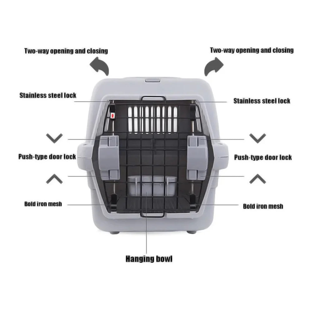 Axgear Pet Crate Airline Approved Travel Carrier for Dogs and Cats - Ideal for Camping and Travel