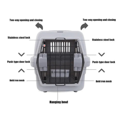 Axgear Pet Crate Airline Approved Travel Carrier for Dogs and Cats - Ideal for Camping and Travel