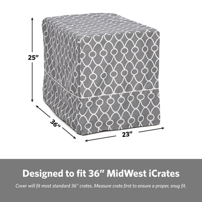 Midwest Homes for Pets 36" Dog Crate Cover in Gray Geometric Pattern