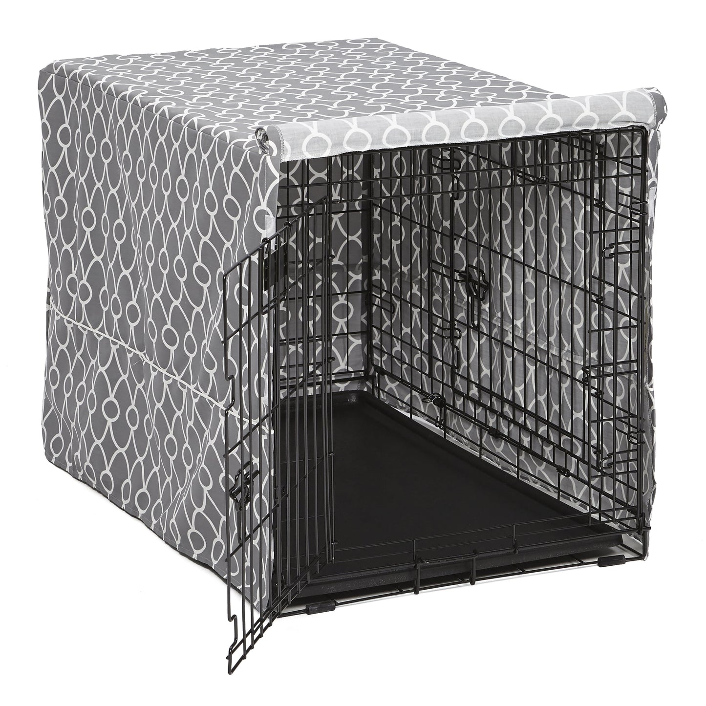 Midwest Homes for Pets 36" Dog Crate Cover in Gray Geometric Pattern