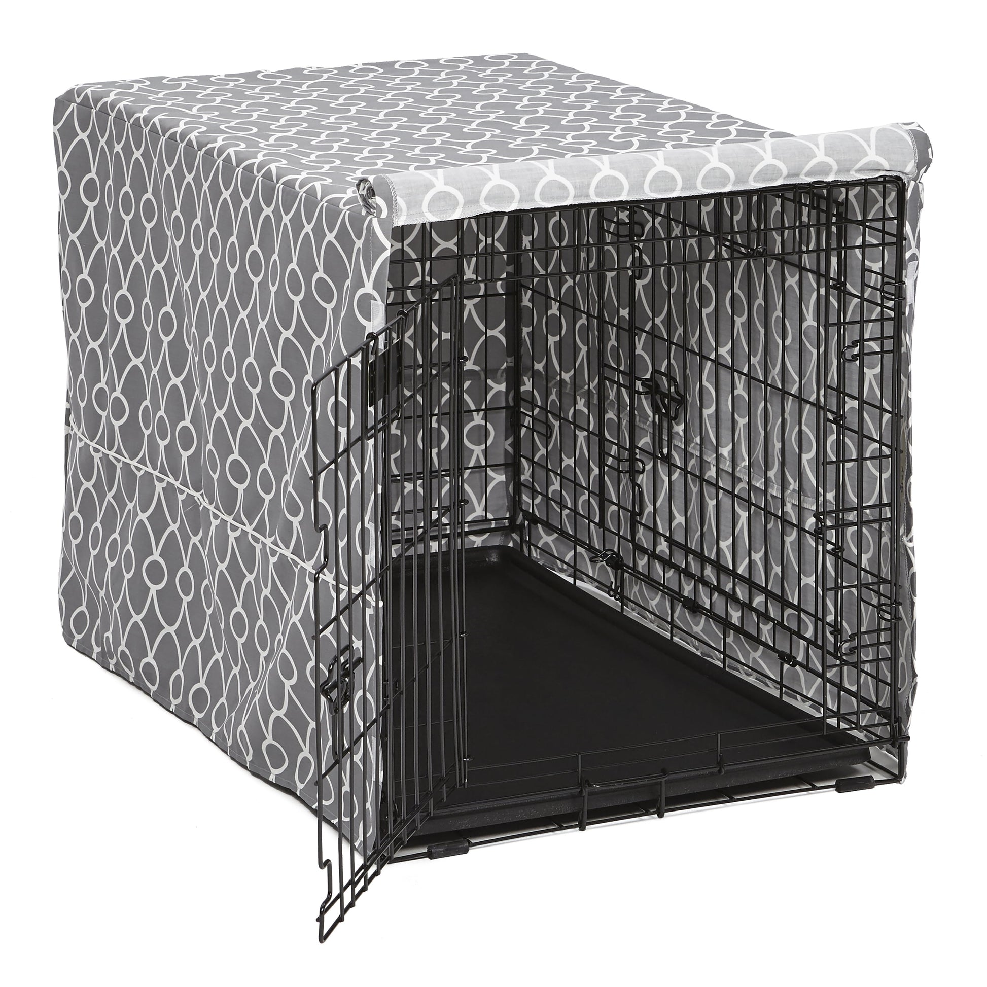 Midwest Homes for Pets 36" Dog Crate Cover in Gray Geometric Pattern