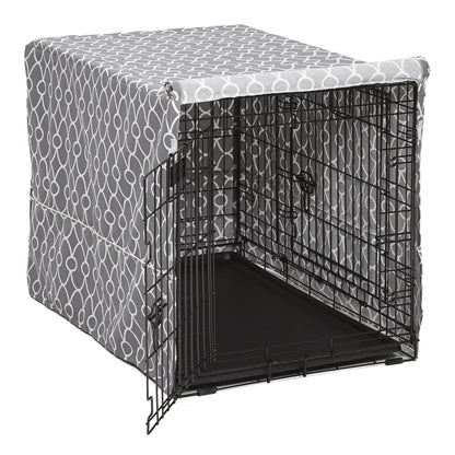 Midwest Homes for Pets 36" Dog Crate Cover in Gray Geometric Pattern